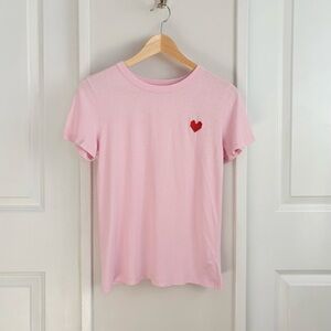 Aritzia Sunday Best Heart Tee – Light Pink